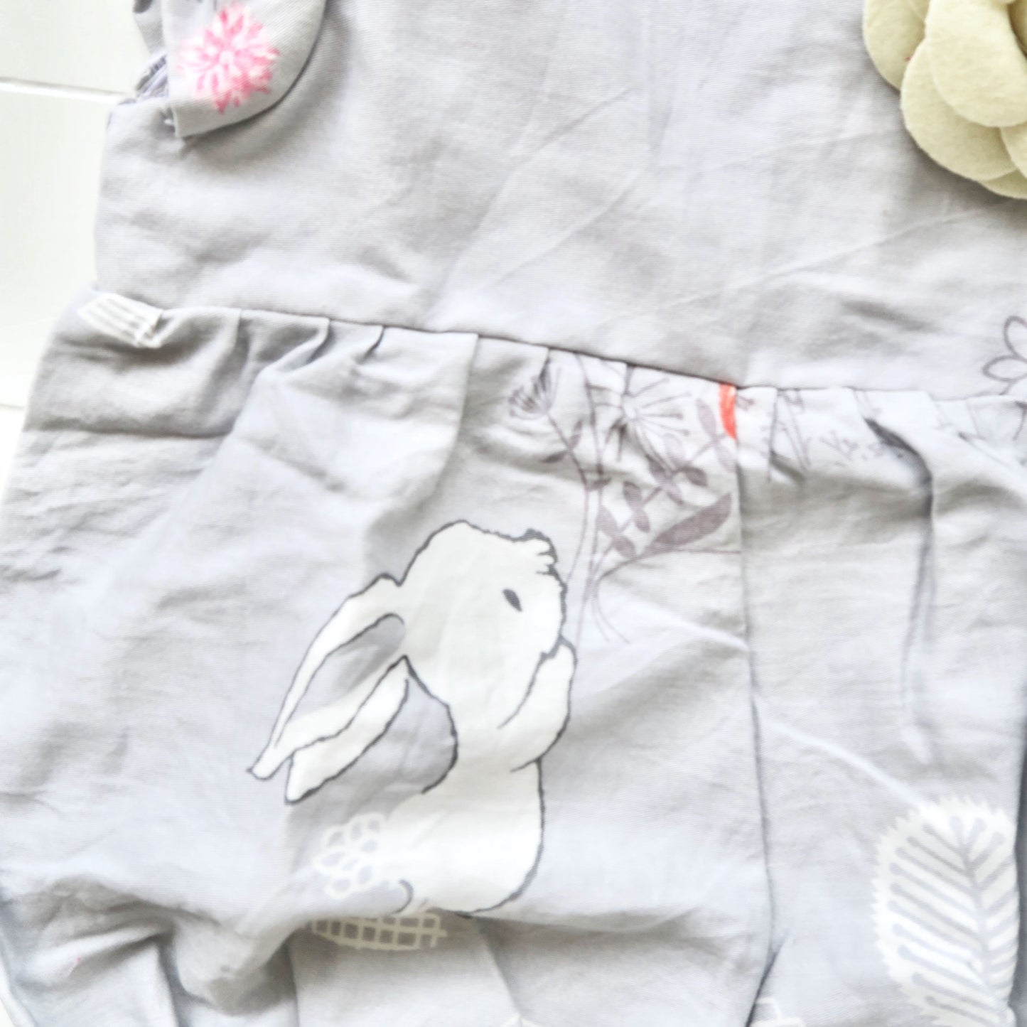 Orchid Playsuit - Ruffle Sleeves in Bunnies Gray - Lil' Tati