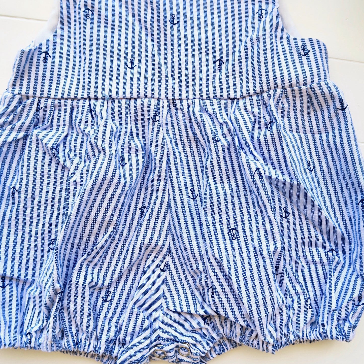 Orchid Playsuit in Anchor Stripes Blue Print - Lil' Tati