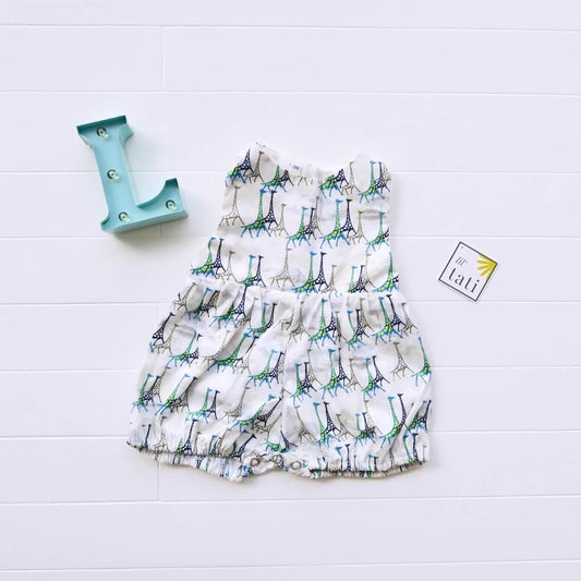 Orchid Playsuit in Blue Giraffe - Lil' Tati