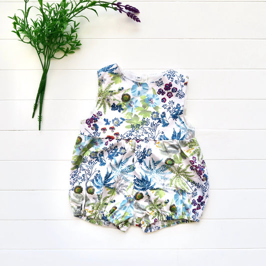 Orchid Playsuit in Botanical Garden Print - Lil' Tati