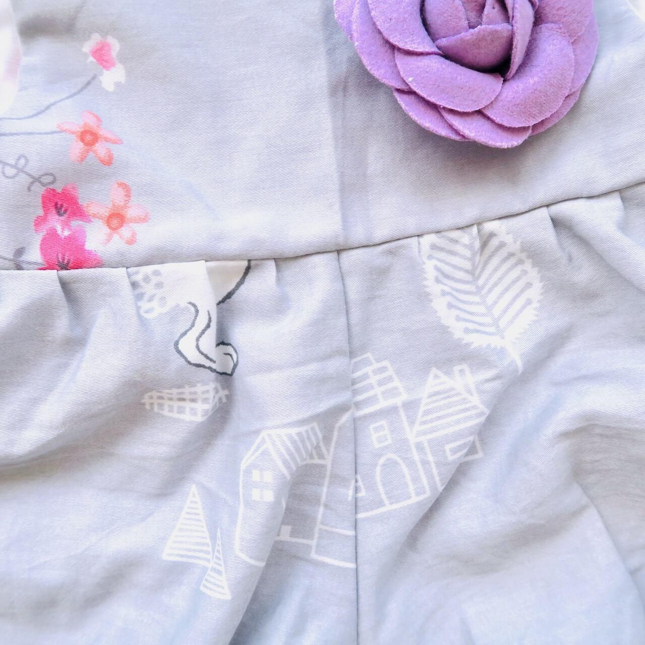 Orchid Playsuit in Bunnies Gray Print - Lil' Tati