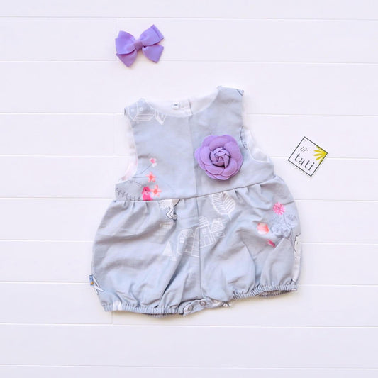 Orchid Playsuit in Bunnies Gray Print - Lil' Tati