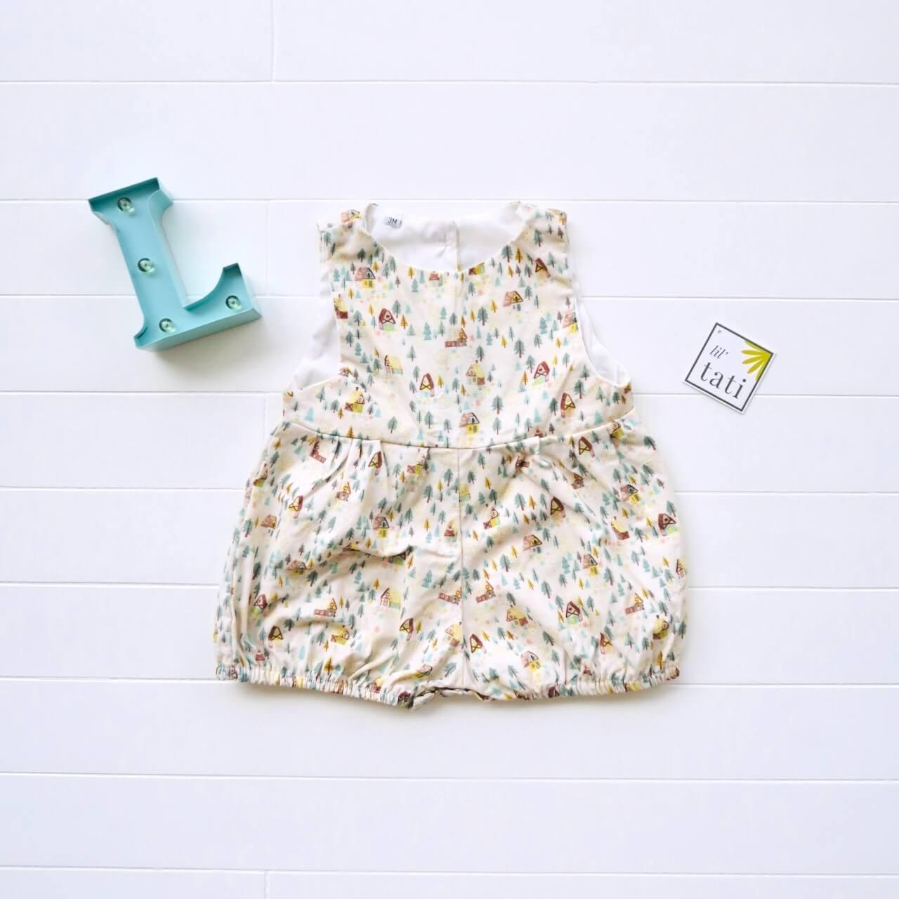 Orchid Playsuit in Cabin Village Print - Lil' Tati