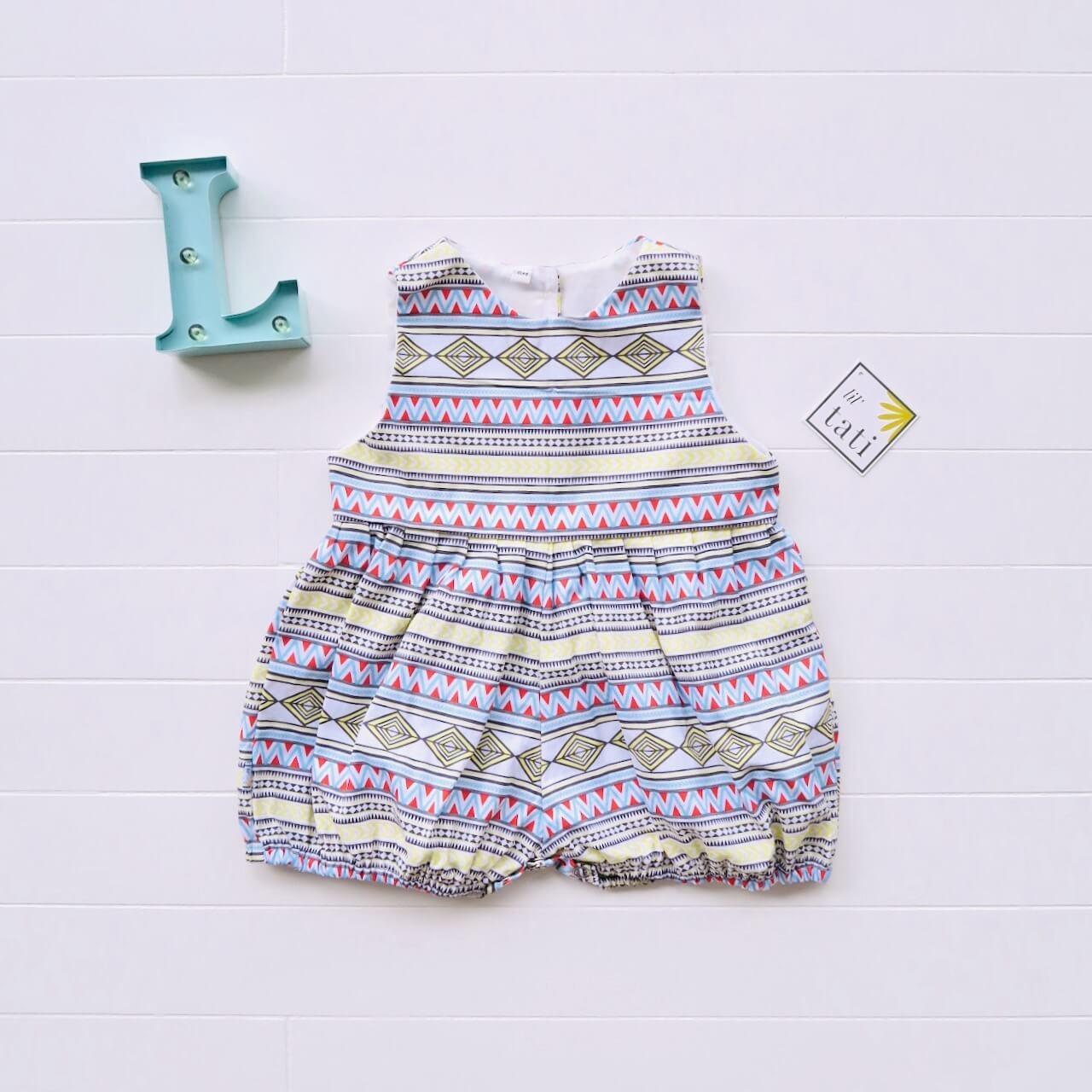 Orchid Playsuit in Colorful Tribal Print - Lil' Tati