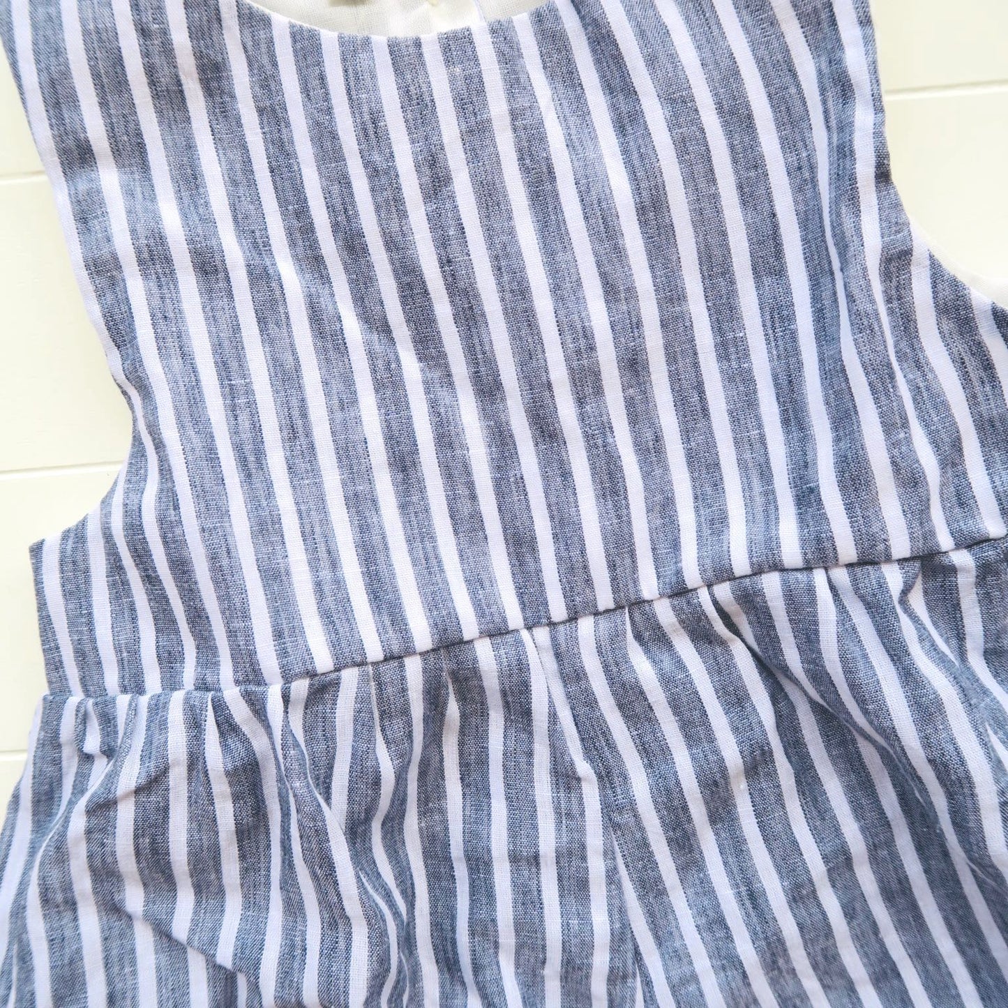 Orchid Playsuit in Dark Gray Linen - Lil' Tati