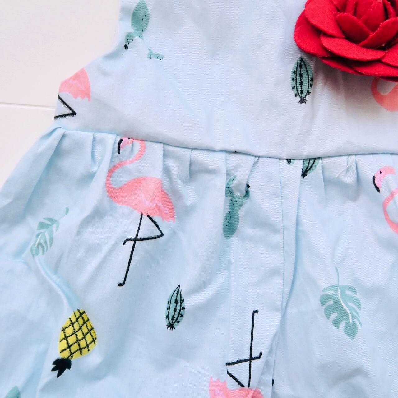 Orchid Playsuit in Flamingo Fiesta Blue Print - Lil' Tati