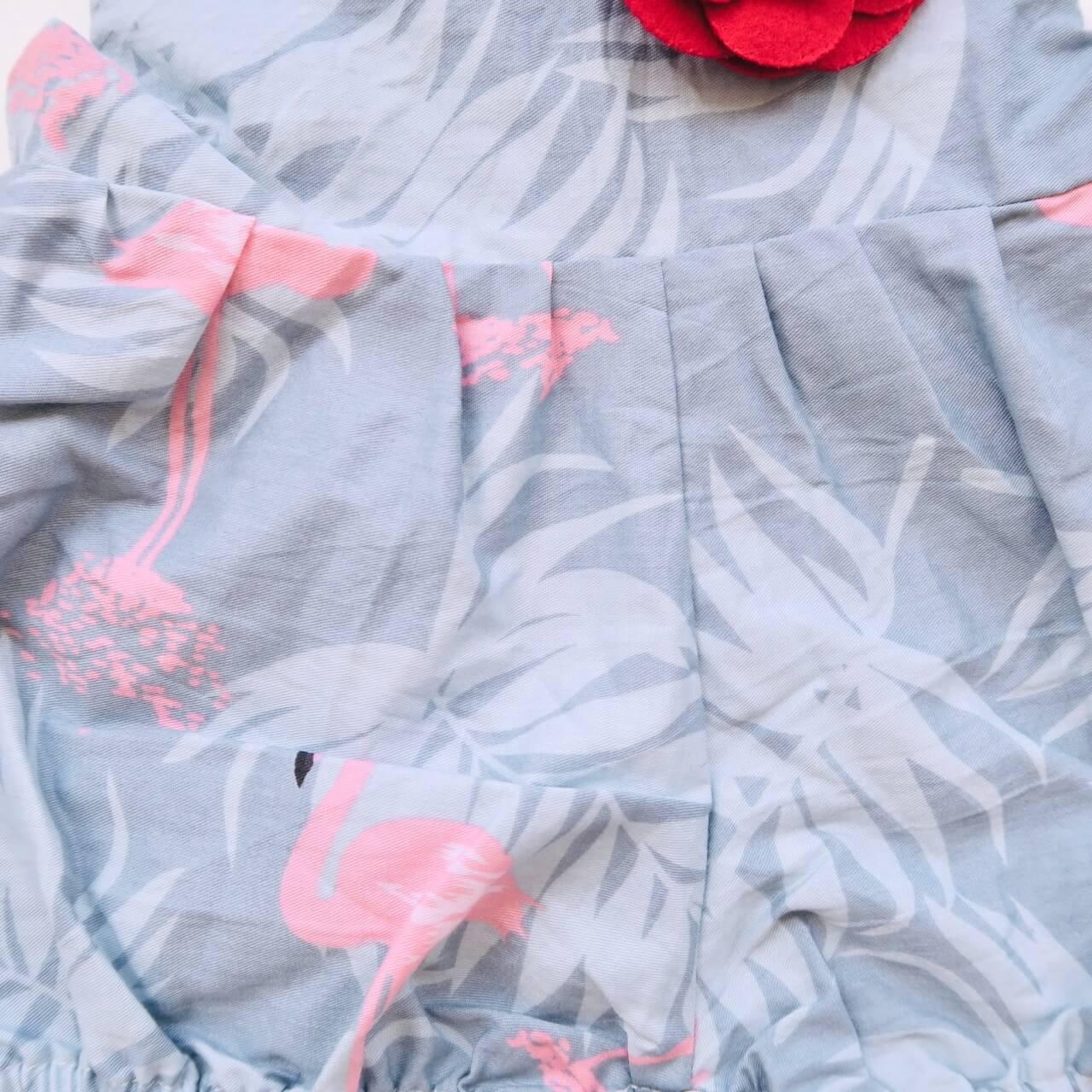 Orchid Playsuit in Flamingo Summer Blue Print - Lil' Tati