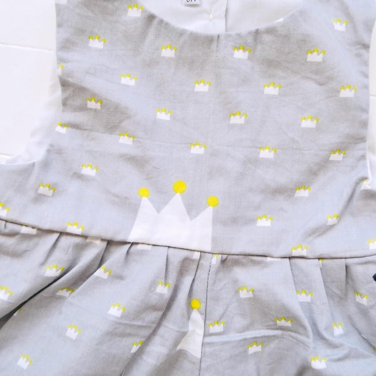 Orchid Playsuit in Gray Crown Print - Lil' Tati
