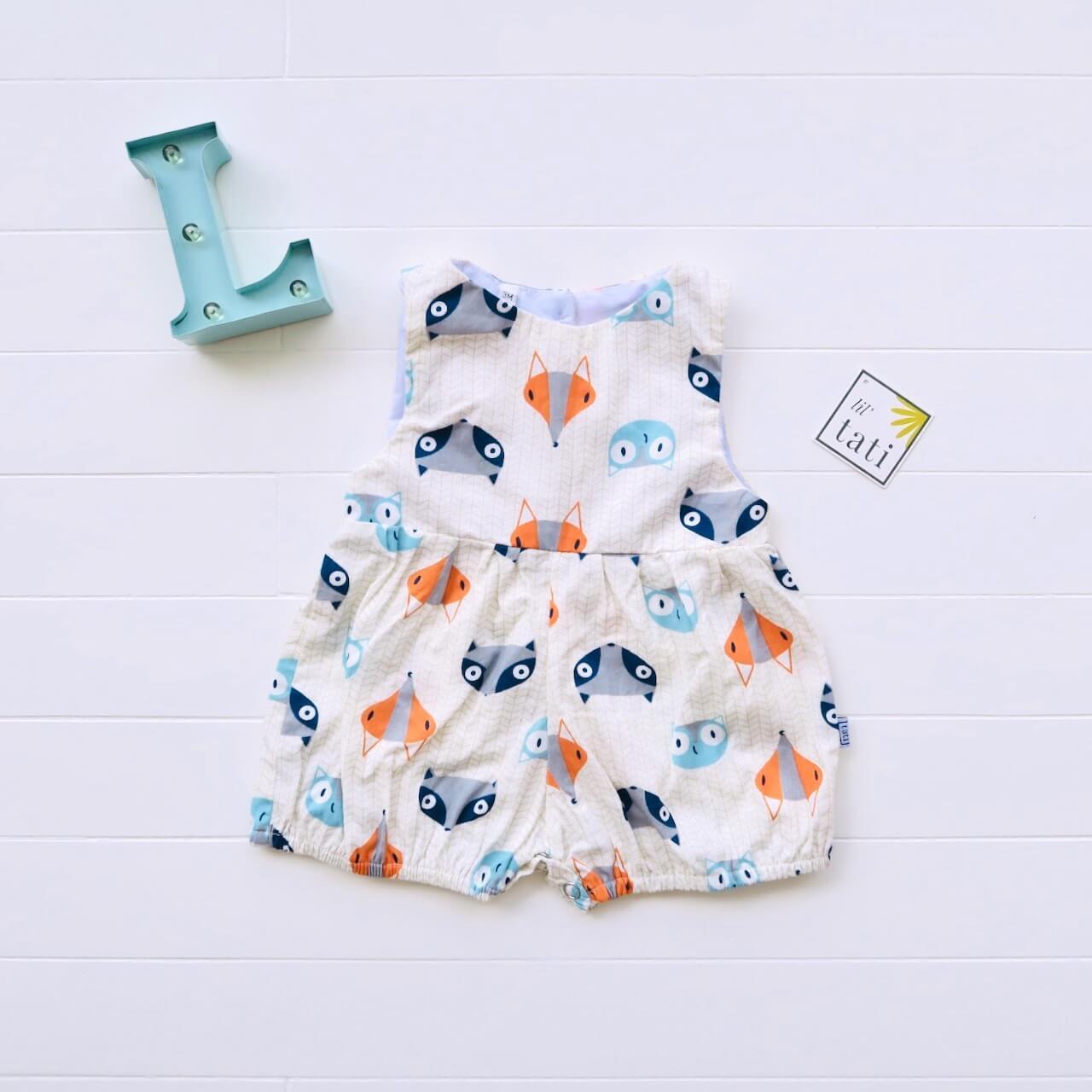 Orchid Playsuit in Little Fox Print - Lil' Tati