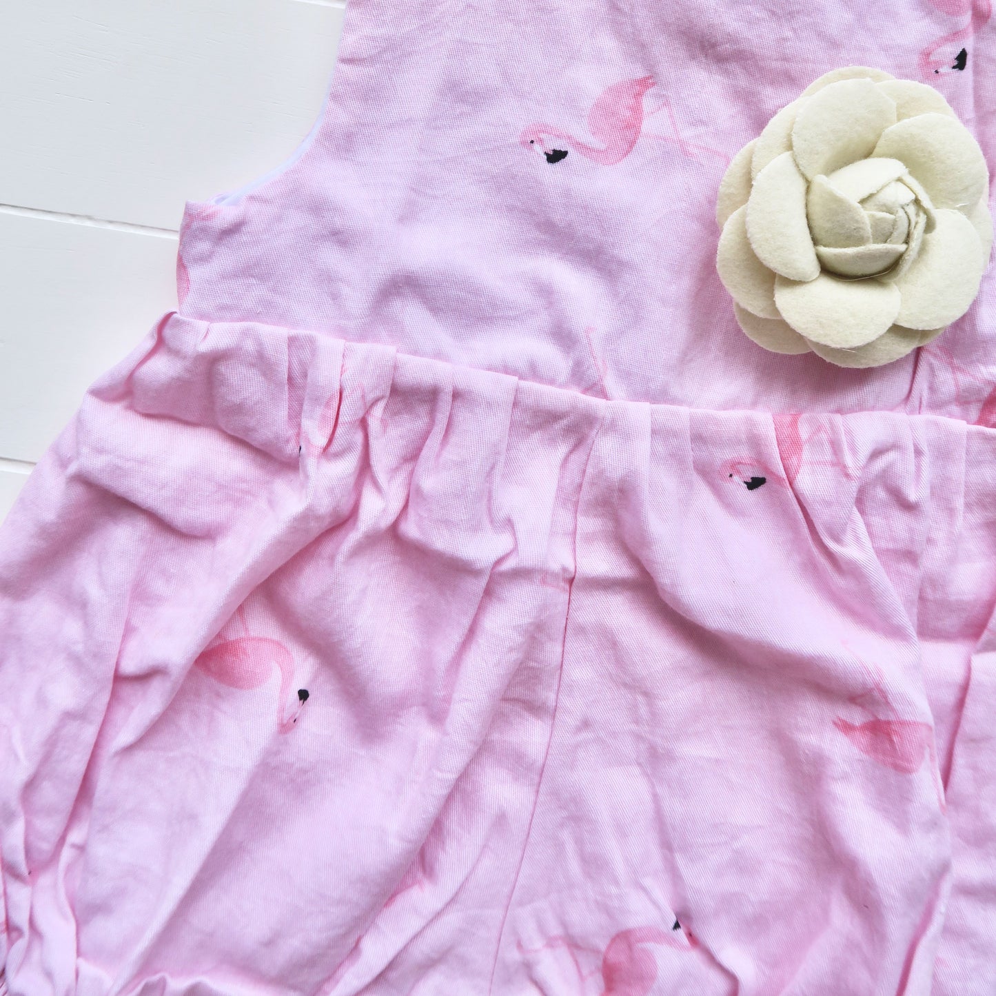 Orchid Playsuit in Mini Flamingo Pink Print - Lil' Tati