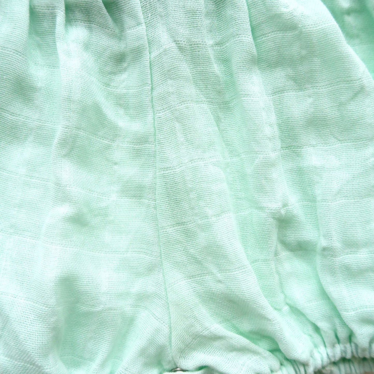 Orchid Playsuit with Front Pocket in Organic Muslin - Mint - Lil' Tati