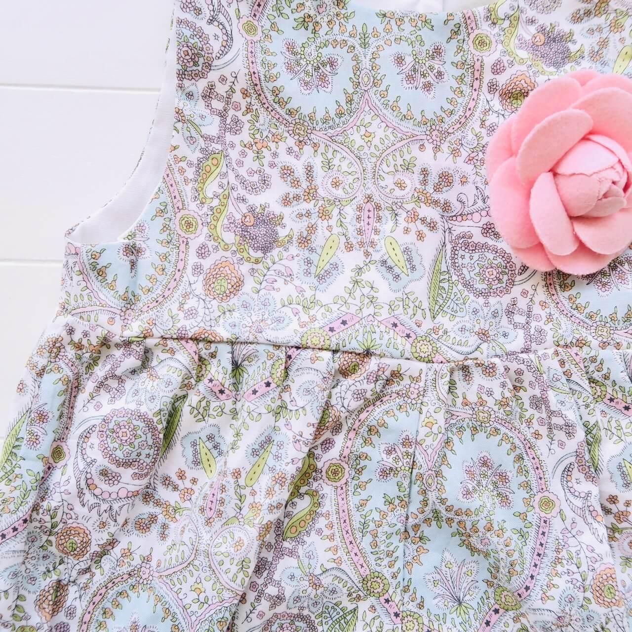 Orchid Playsuit in Paisley Green Print - Lil' Tati