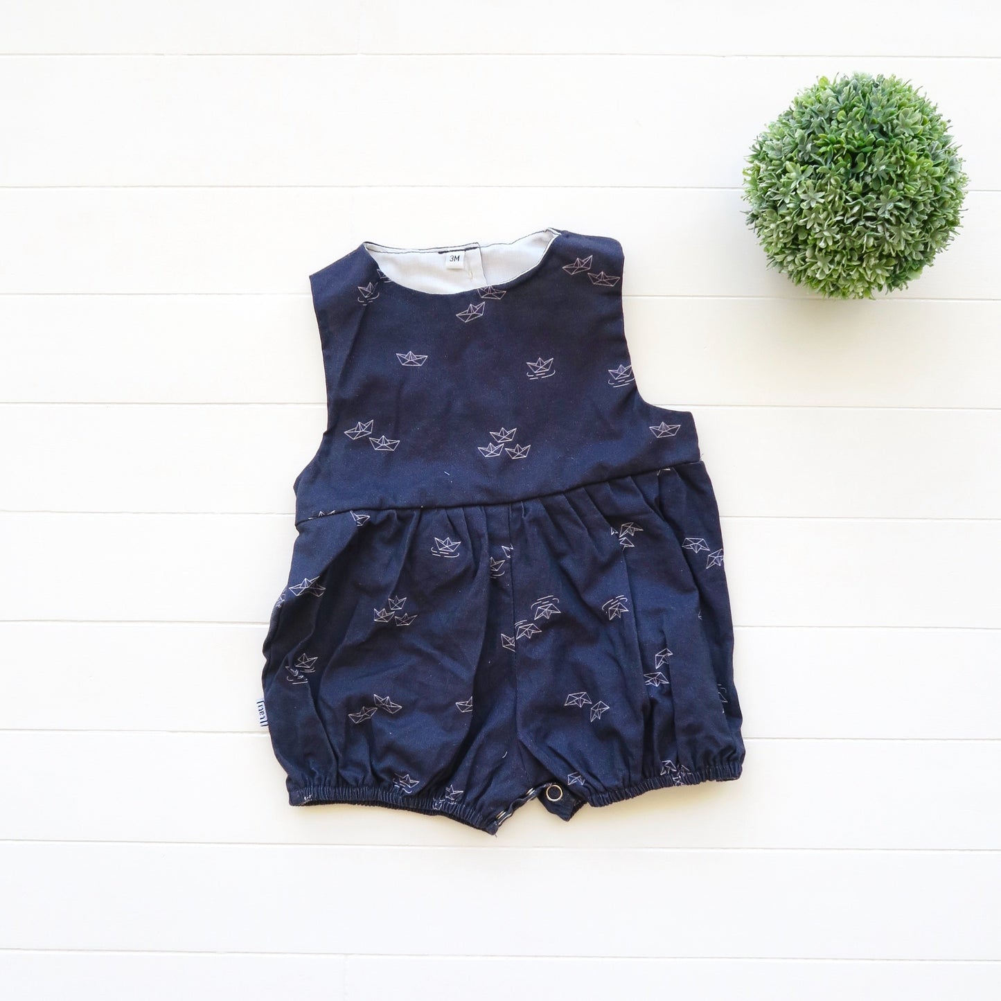 Orchid Playsuit in Paper Boat Print - Lil' Tati