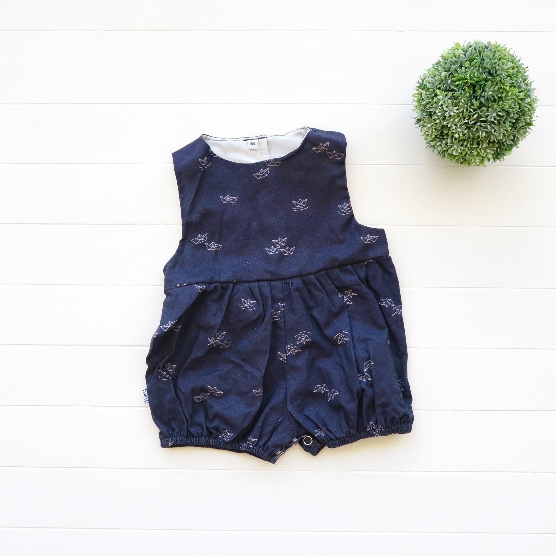 Orchid Playsuit in Paper Boat Print - Lil' Tati
