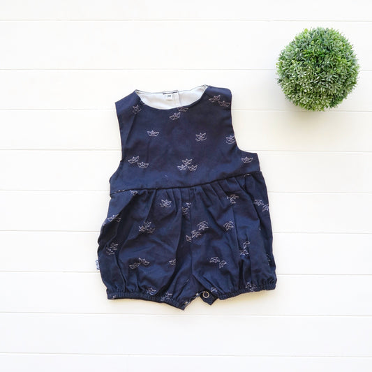Orchid Playsuit in Paper Boat Print - Lil' Tati