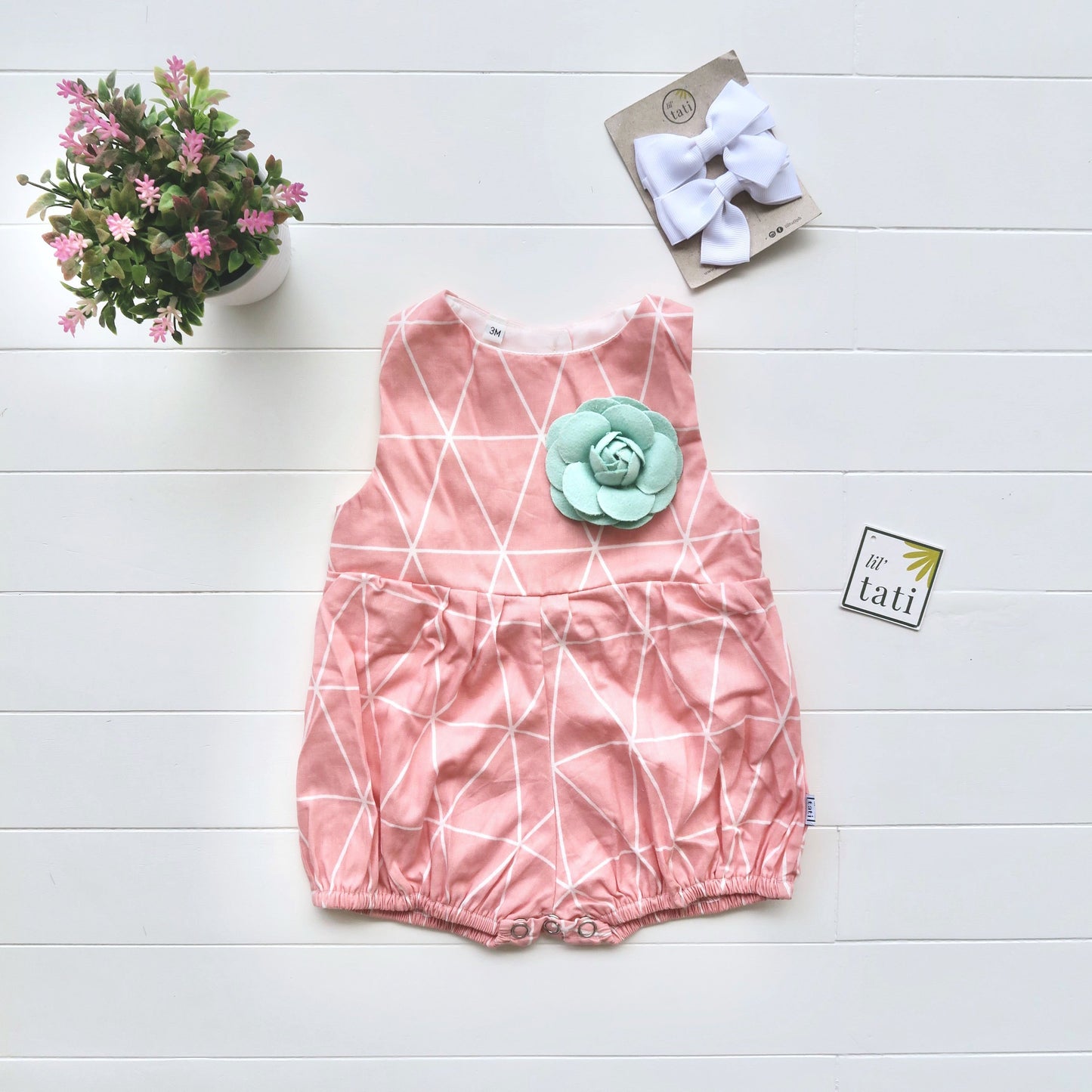 Orchid Playsuit in Pink Triangle - Lil' Tati
