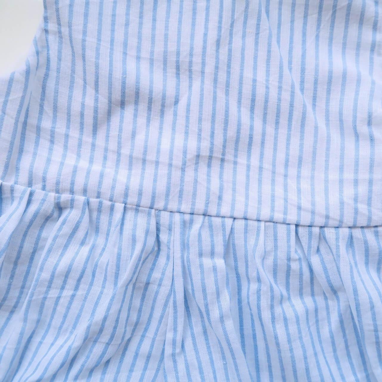 Orchid Playsuit in Placid Blue Stripes Linen - Lil' Tati