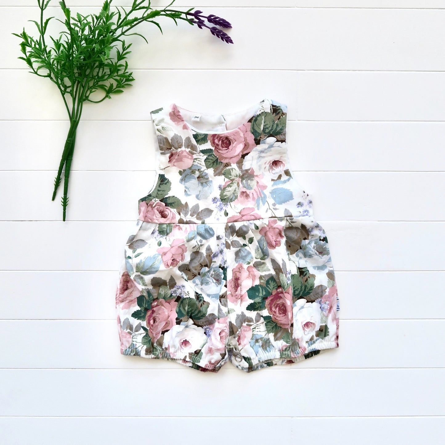 Orchid Playsuit in Rose Beauty Print - Lil' Tati