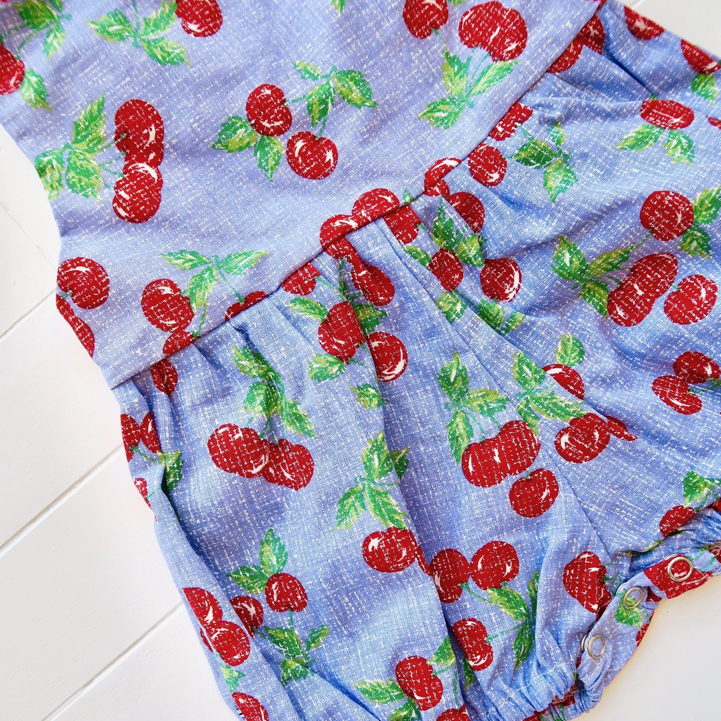 Orchid Playsuit in Sky Cherries Print - Lil' Tati
