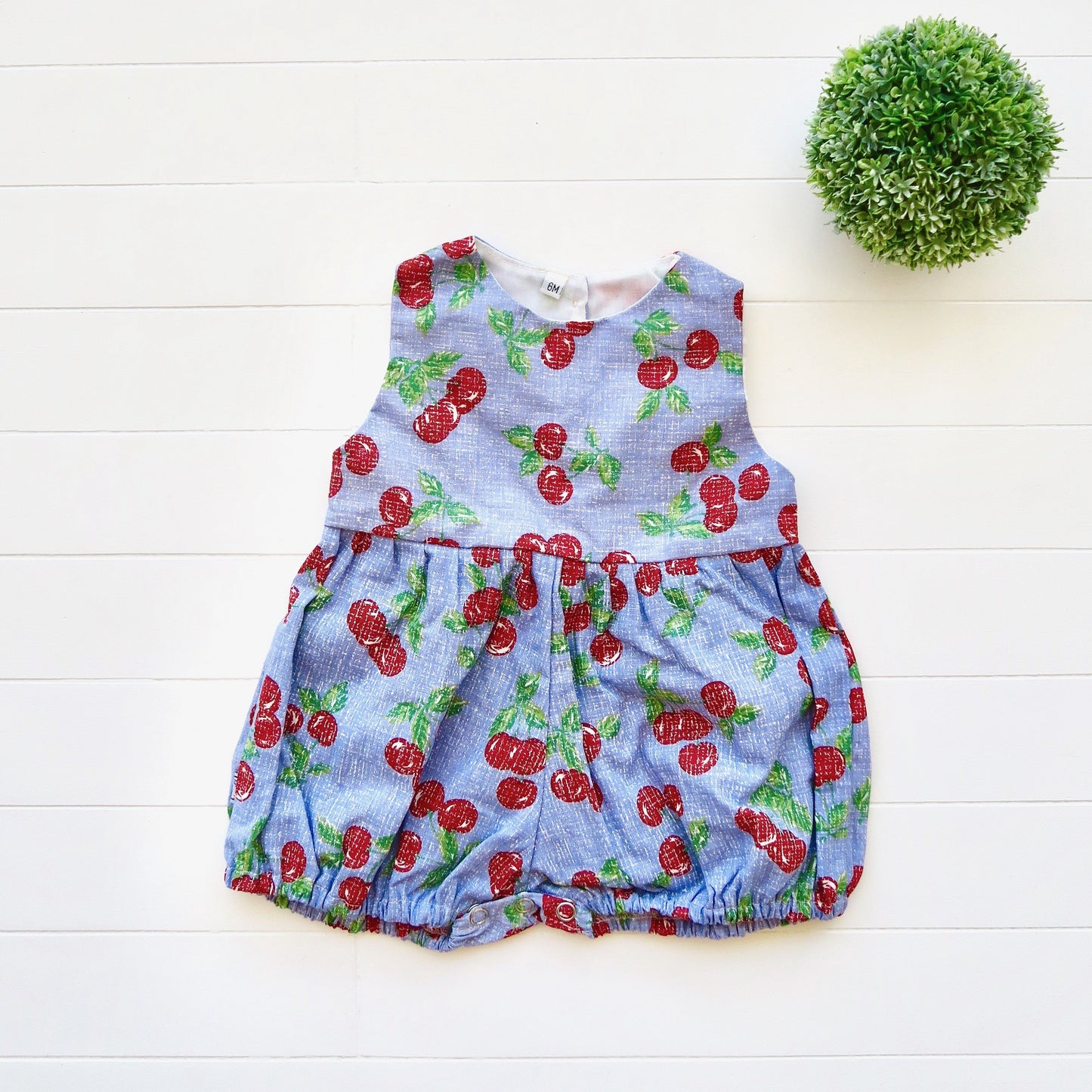 Orchid Playsuit in Sky Cherries Print - Lil' Tati
