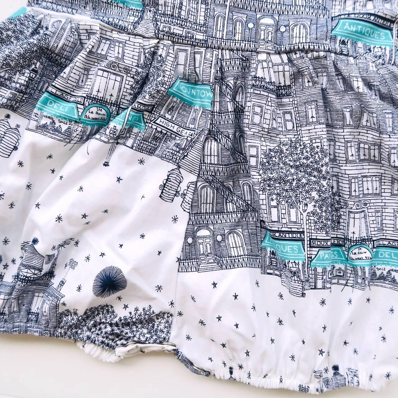 Orchid Playsuit in Skyline Cyan Print - Lil' Tati