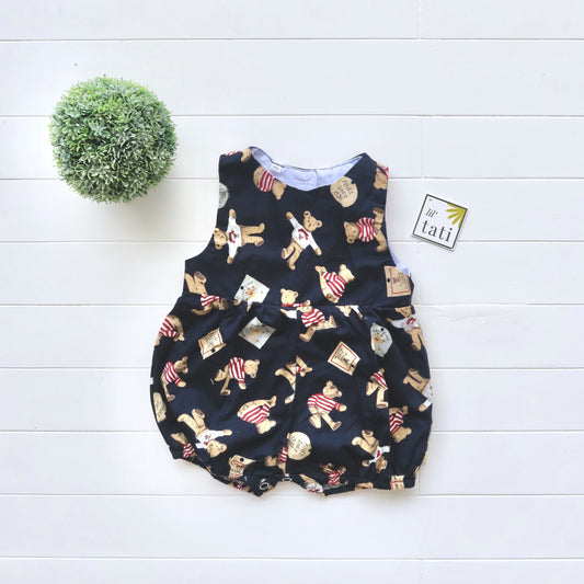 Orchid Playsuit in Teddy Bear Print - Lil' Tati