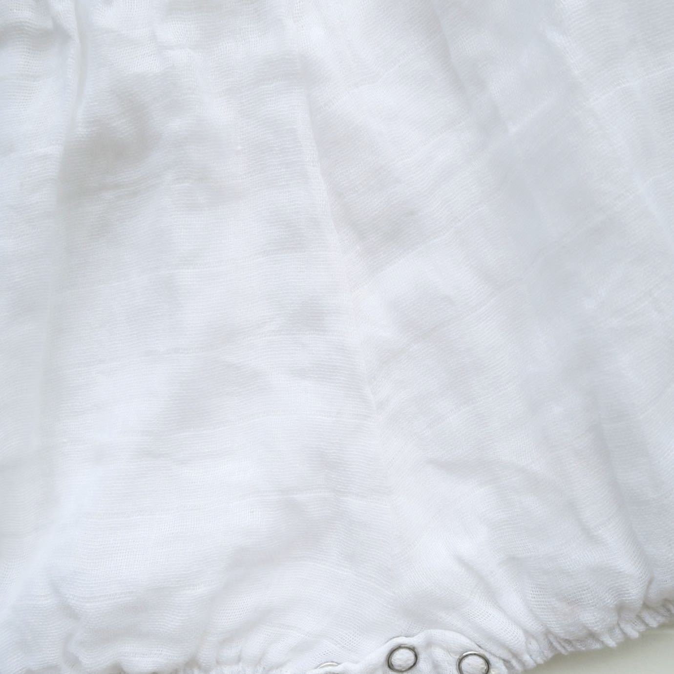 Orchid Playsuit in Organic Muslin - White - Lil' Tati