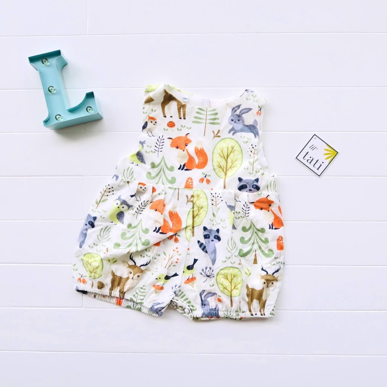 Orchid Playsuit in Woodland Forest Print - Lil' Tati
