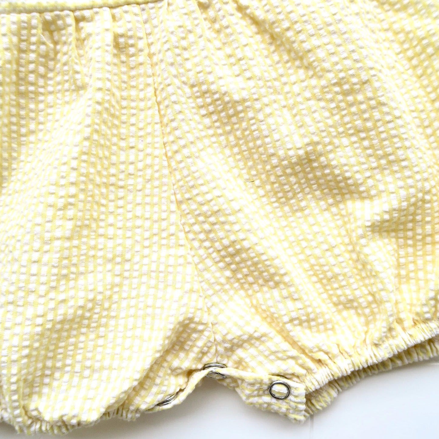 Orchid Playsuit in Yellow Seersucker - Lil' Tati