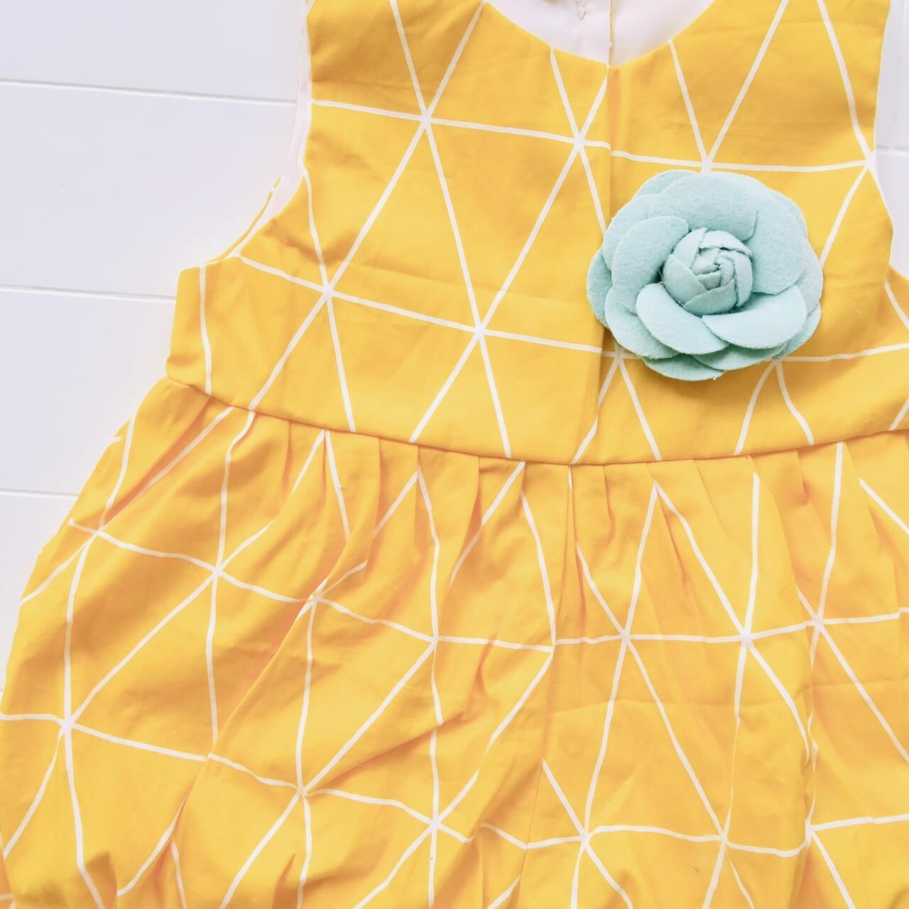 Orchid Playsuit in Yellow Triangle Print - Lil' Tati