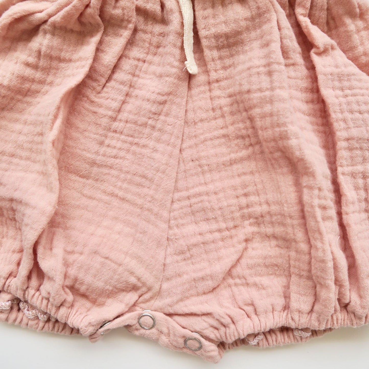 Orchid Playsuit - Ruffle Sleeves with Waist Tie in Crepe - Pale Blush - Lil' Tati