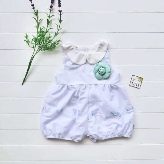 Orchid Playsuit - Collar in Lilac Pastel Embroidery - Lil' Tati