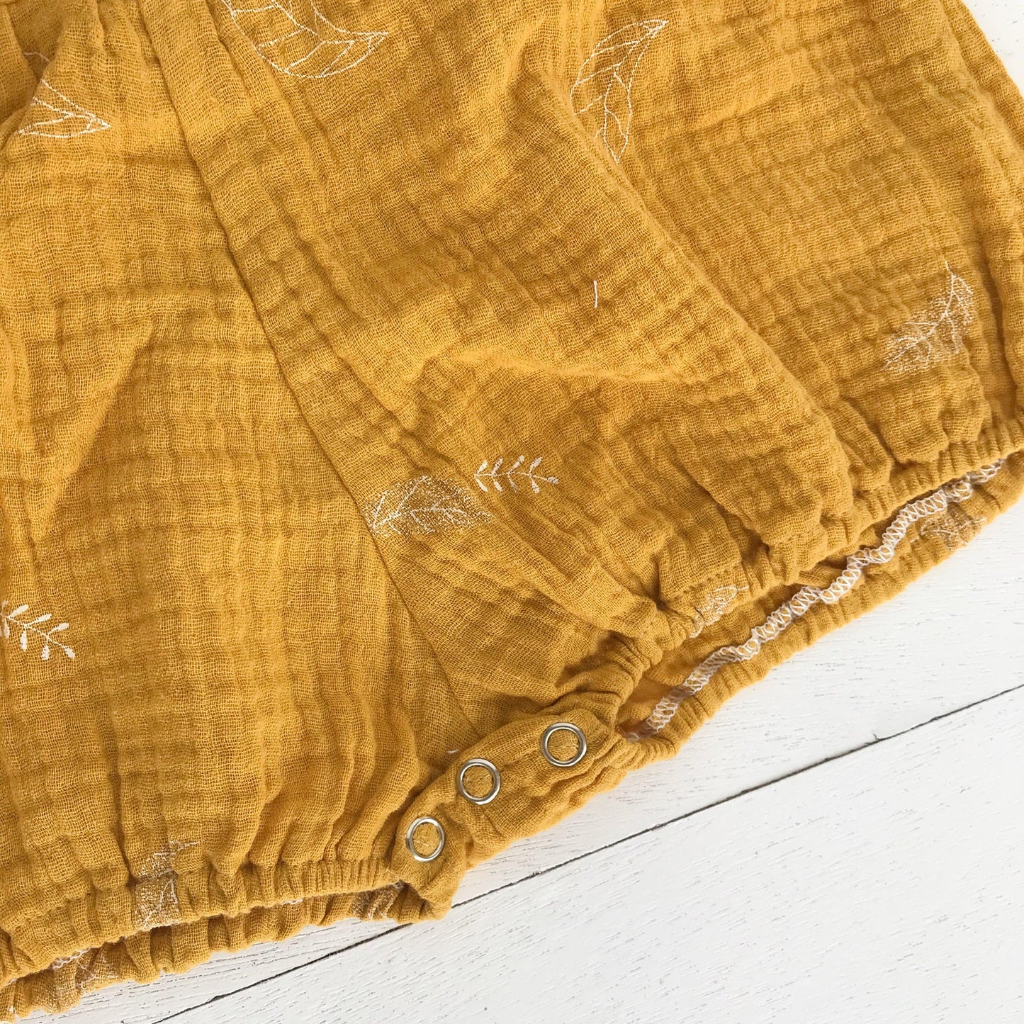 Orchid Playsuit - Ruffle Sleeves in Crepe - Leafy Mustard - Lil' Tati