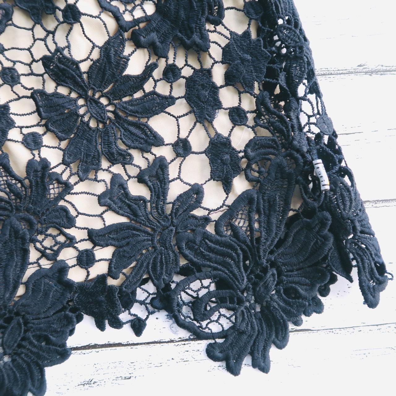 Peony Dress in Midnight Blue Lace - Lil' Tati