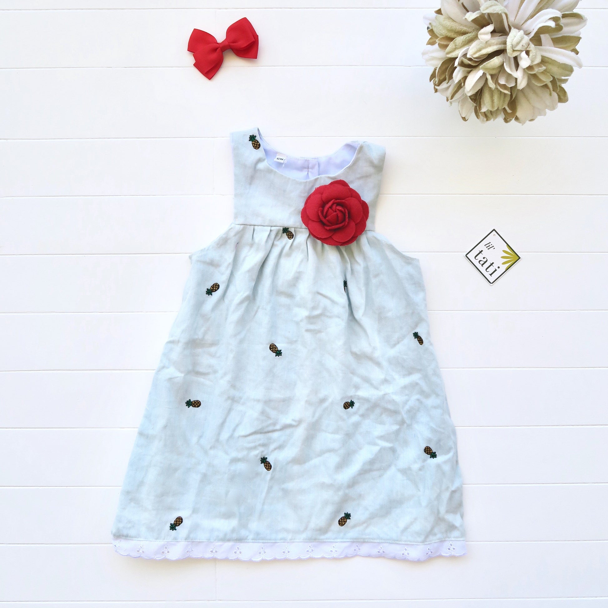 Peony Dress in Pineapple Soft Denim - Lil' Tati