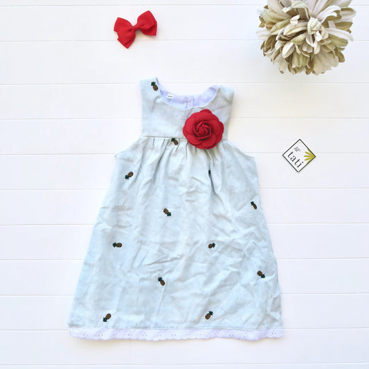 Peony Dress in Pineapple Soft Denim - Lil' Tati