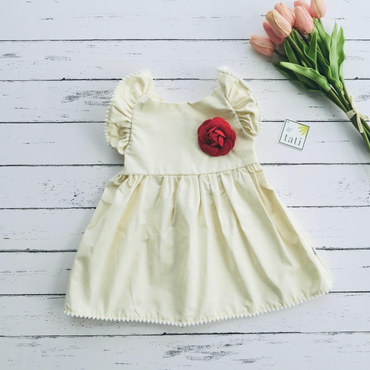 Periwinkle Dress in Yellow Linen - Lil' Tati