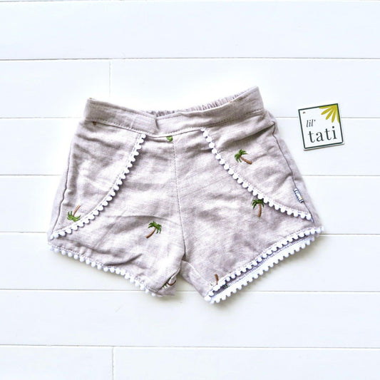 Pompom Shorts in Kokobop Linen - Lil' Tati