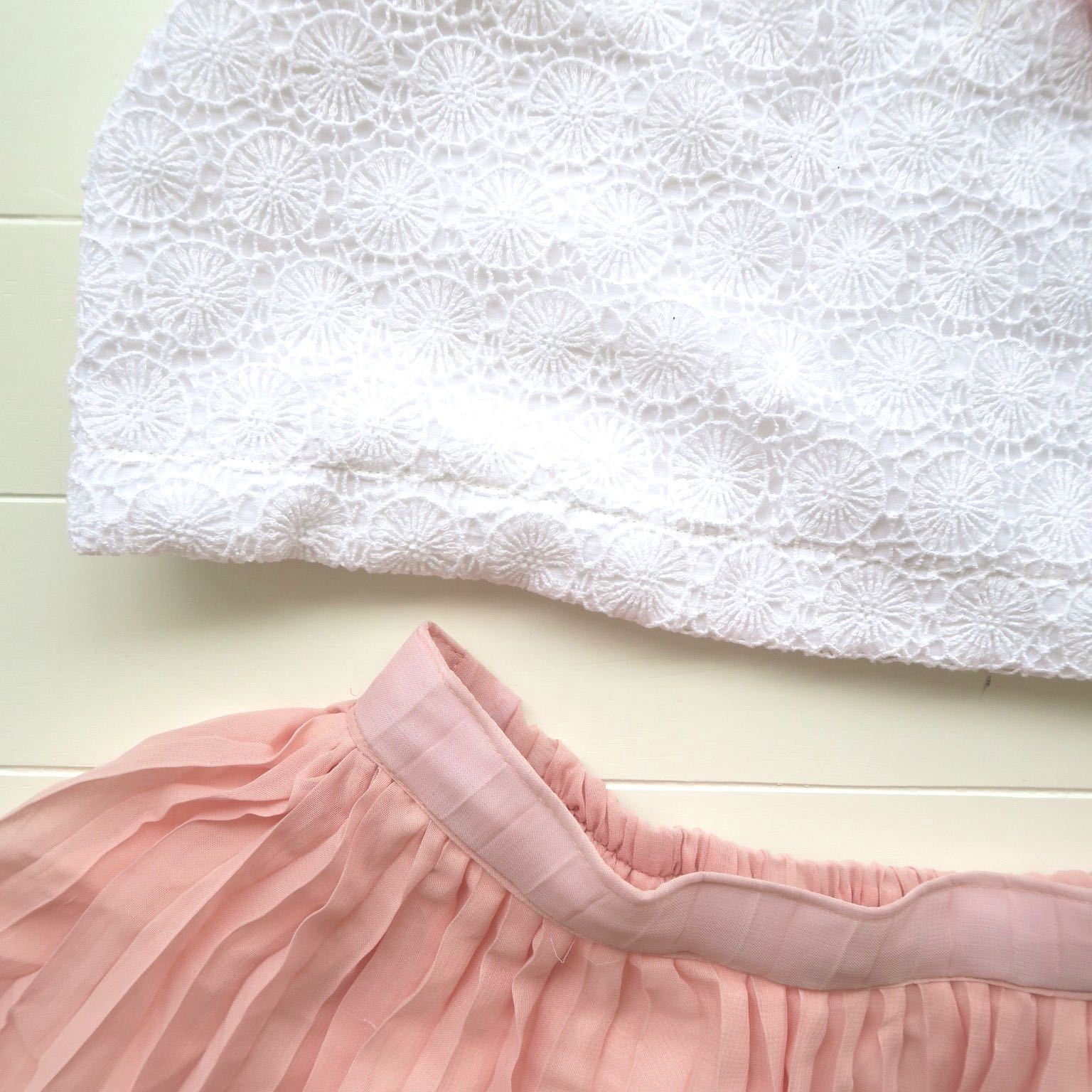 Sage Top and Skirt in Circles Eyelet Top & Electric Pleats Skirt - Lil' Tati