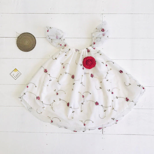 Sunflower Dress in Rose Vine Tulle - Lil' Tati