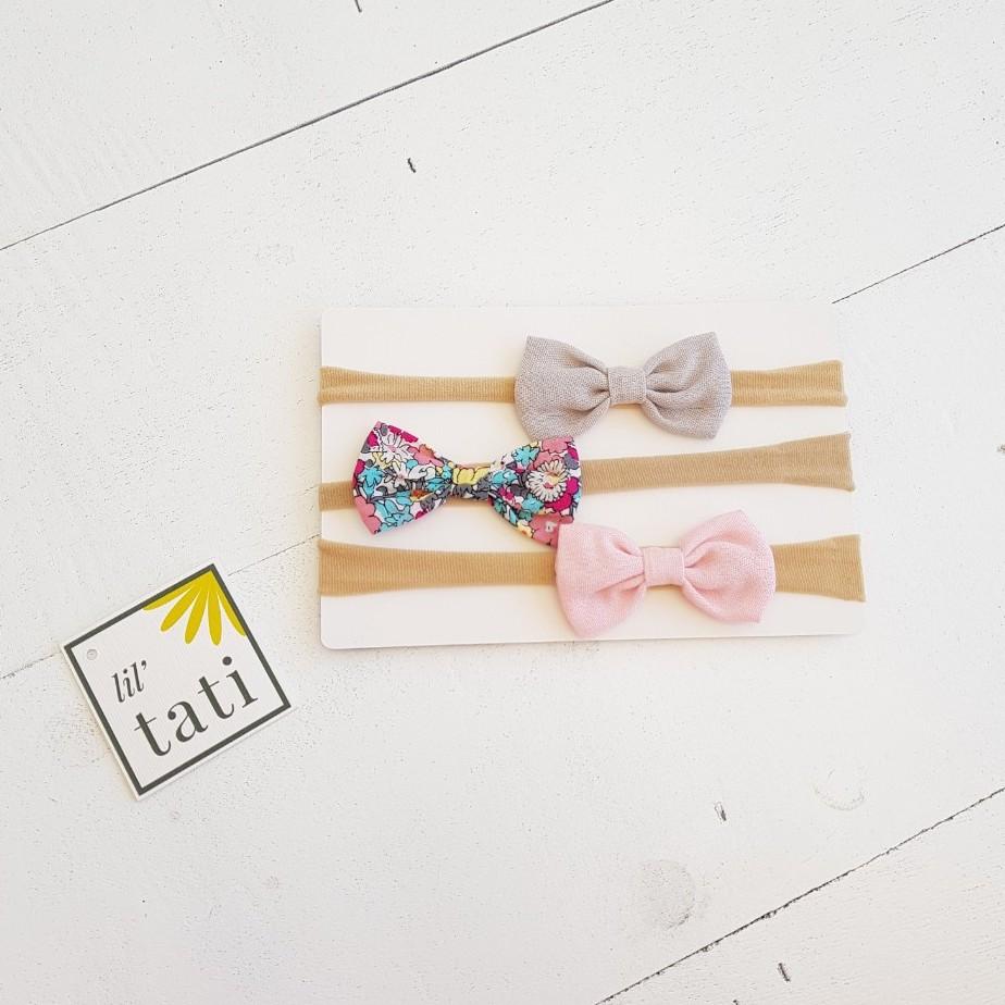 Cotton Tuxedo Bow Nylon Elastic Softband - Lil' Tati