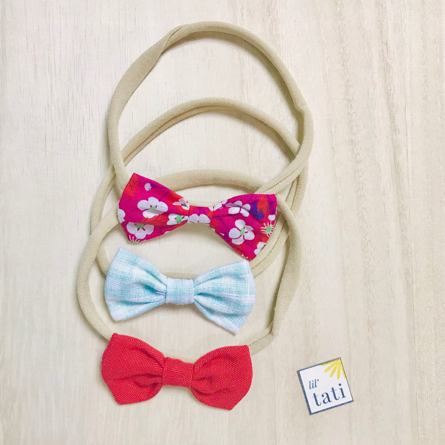 Cotton Tuxedo Bow Nylon Elastic Softband - Lil' Tati
