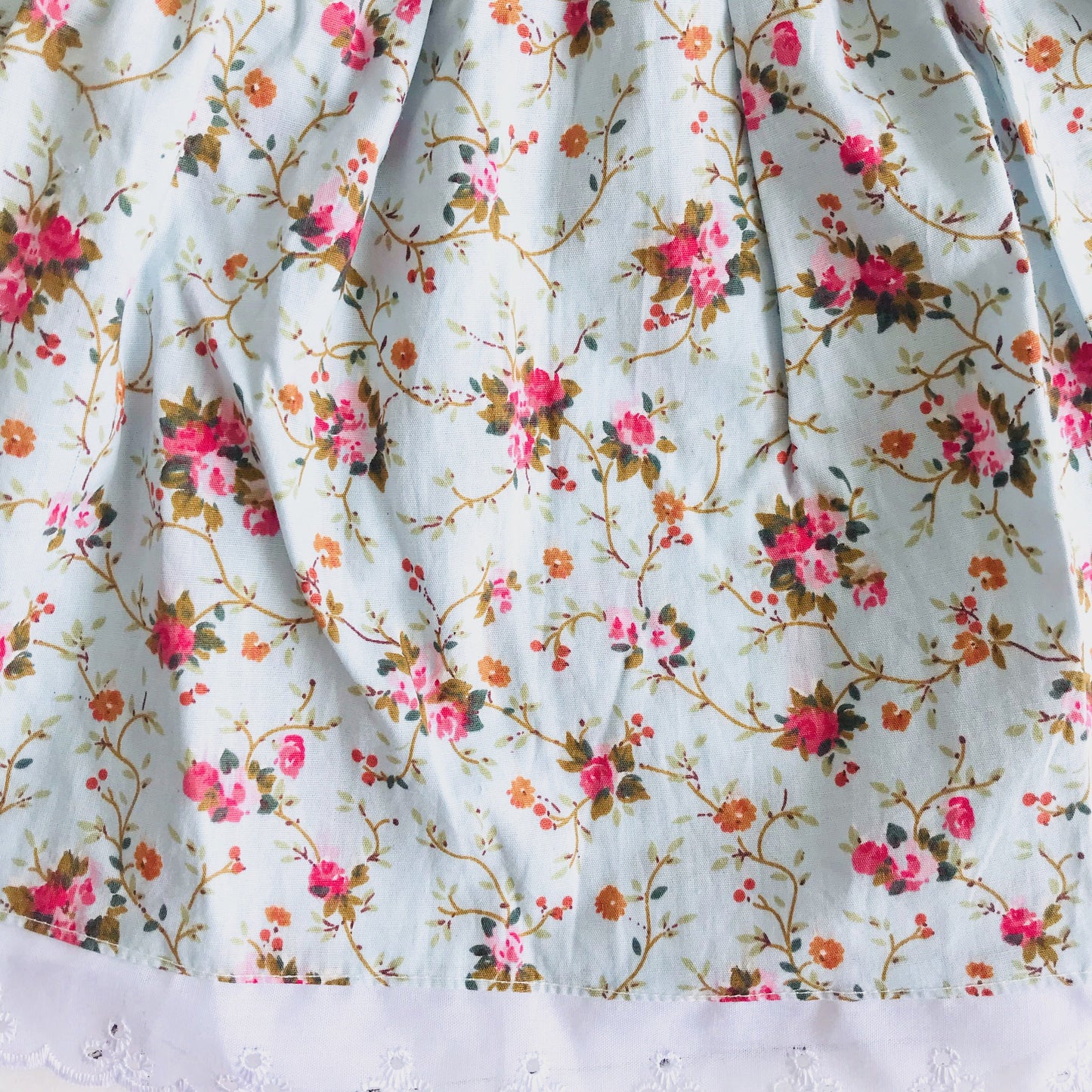 Iris Dress in Rose Vine Blue Print - Lil' Tati