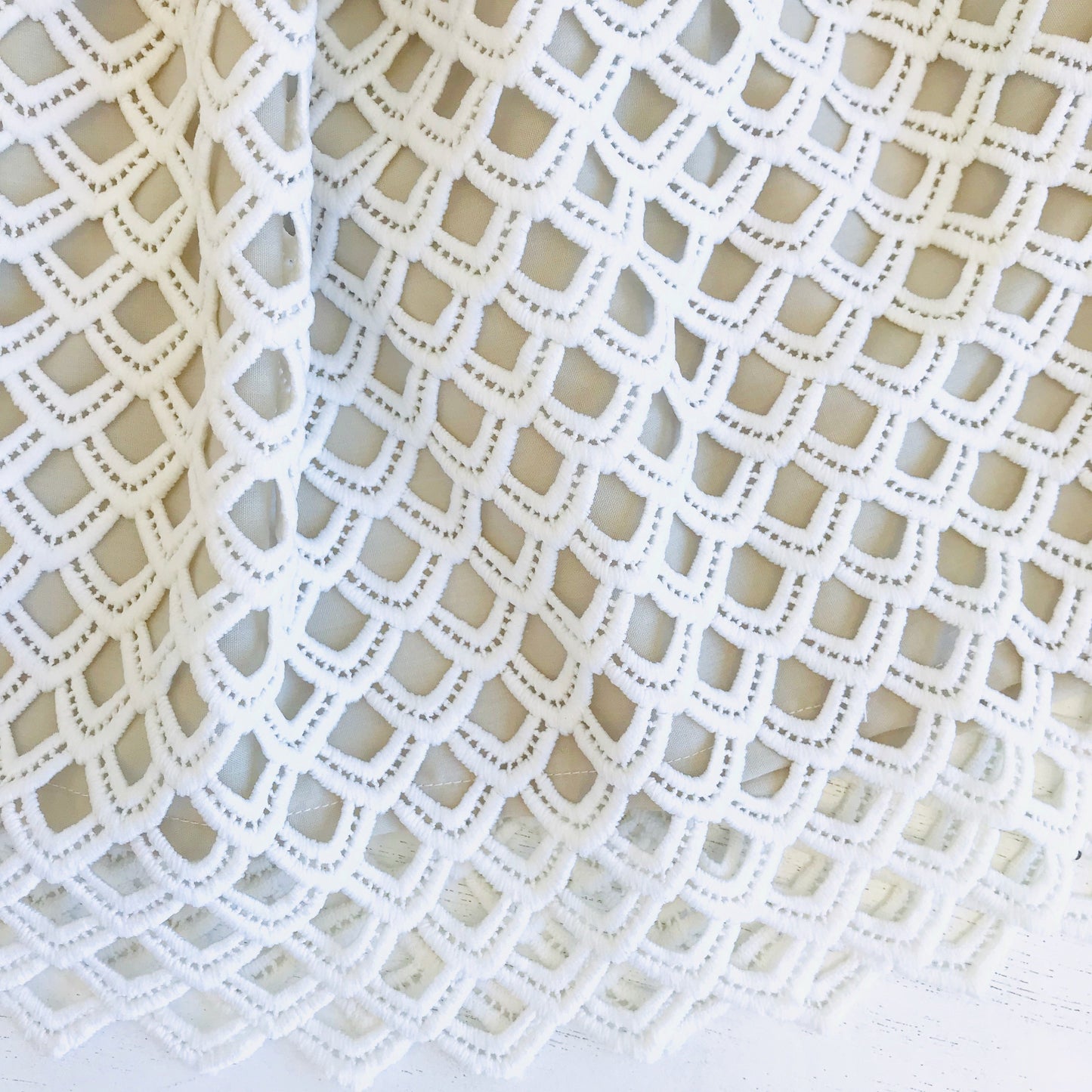 Iris Dress in White Diamond Lace - Lil' Tati