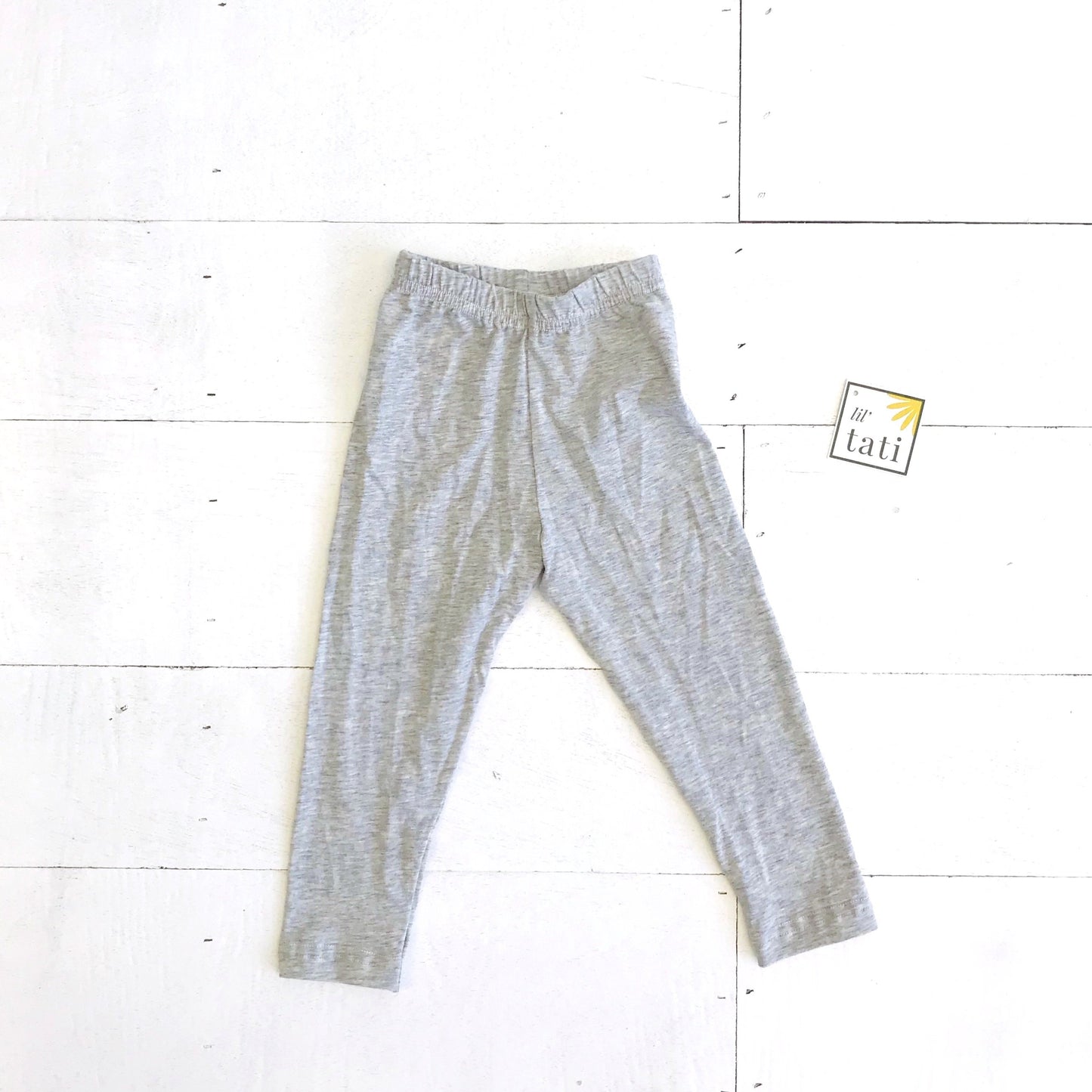 Cotton Stretch Leggings - Gray - Lil' Tati