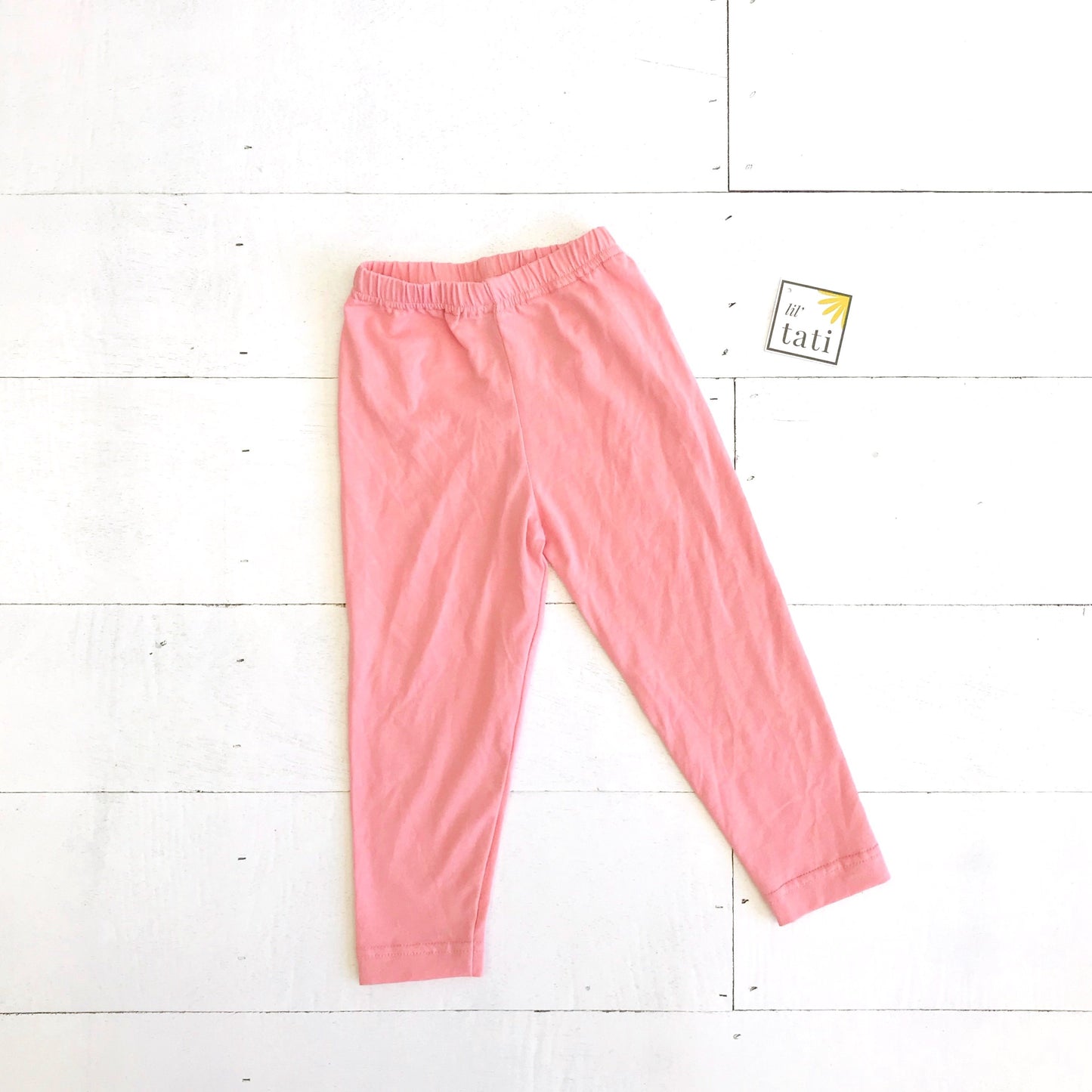 Cotton Stretch Leggings - Pink - Lil' Tati