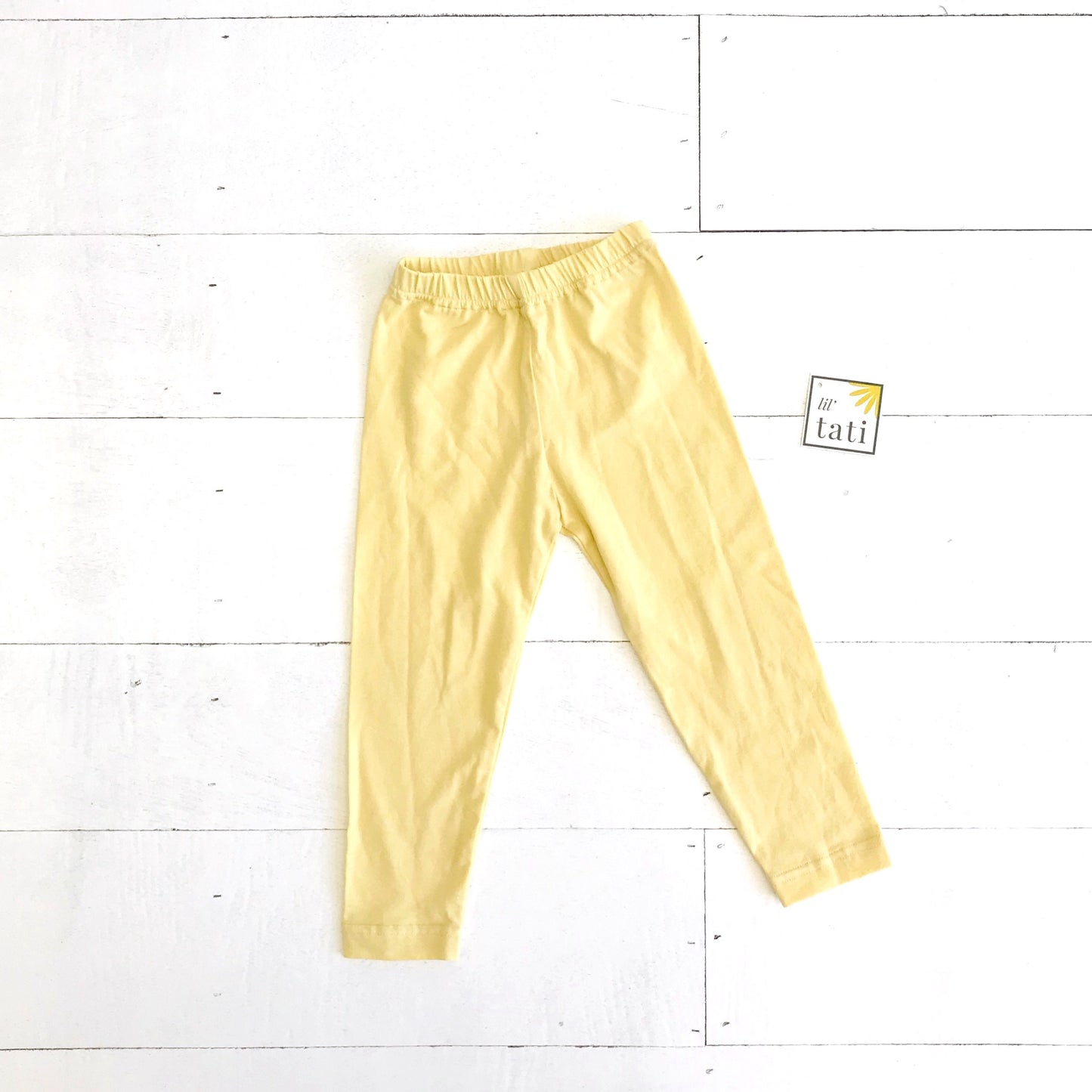 Cotton Stretch Leggings - Yellow - Lil' Tati