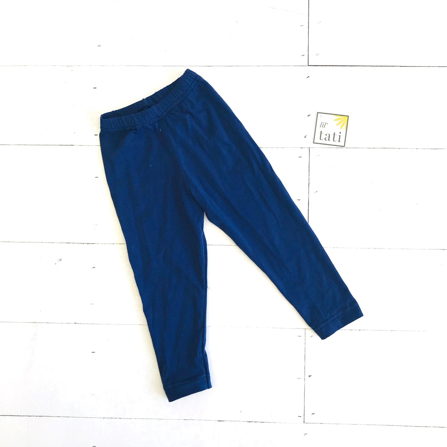 Cotton Stretch Leggings - Navy - Lil' Tati