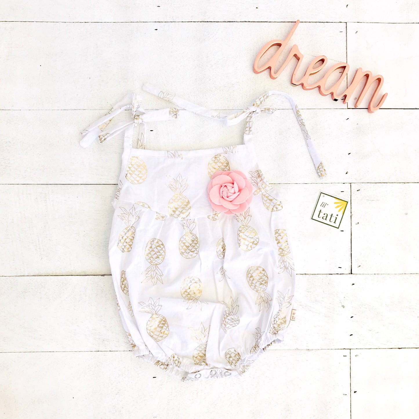 Lily Playsuit in Golden Pineapple Print - Lil' Tati