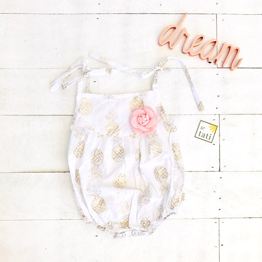 Lily Playsuit in Golden Pineapple Print - Lil' Tati